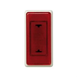 Simon 27 Play Medium Element Lichtanzeige mit Elfenbein E-10 Mignonnette Faden und roter Diffusorkappe