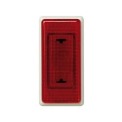 Simon 27 Play Medium Element Lichtanzeige mit Elfenbein E-10 Mignonnette Faden und roter Diffusorkappe