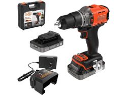 Taladro percutor a batería 18V con 2 baterías Black & Decker