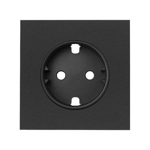 Couvercle pour prise de courant allemande noir mat Simon 100