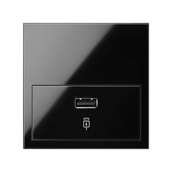 Cover per caricabatterie USB nero lucido Simon 100
