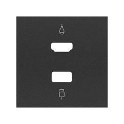 Tapa para conector HDMI/USB 2M negro mate Simon 100