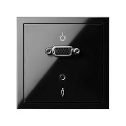 Tampa para conector VGA + Mini-jack 2 módulos preto Simon 100