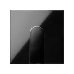 Tapa para salida de cables ancha negro brillante Simon 100