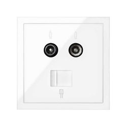 Coperchio per prese induttive R-TV e SAT, voce bianco e dati bianco brillante Simon 100
