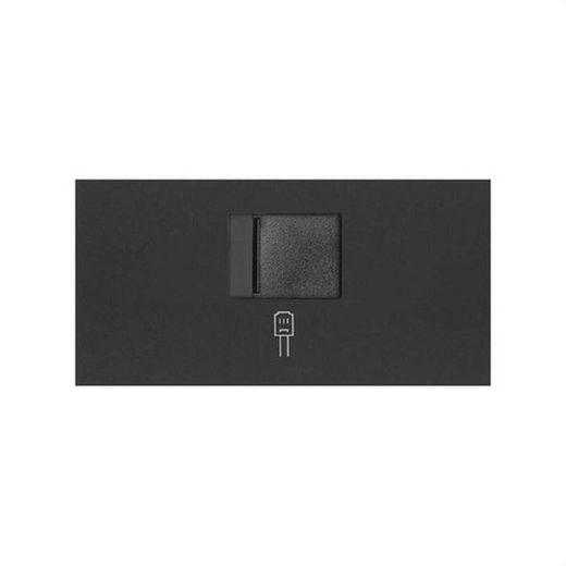 Vlakke V&D deksel CG voor 1 raam RJ45 mat zwart Simon 100