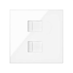 Tapa V&D plana CG para 2 RJ45 con 2 módulos blanco Simon 100