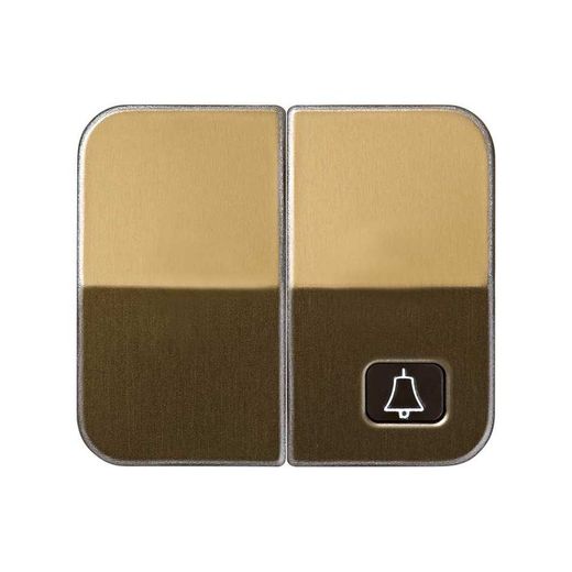 Tecla doble con grabado campana bronce Simon 75