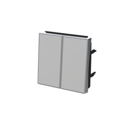 Tecla doble interruptor conmutador sky plata