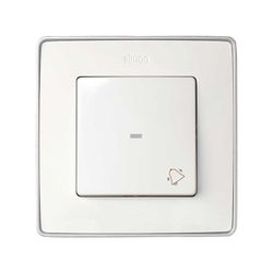Chave individual com visor e capuz gravado para mecanismos branco Simon 82