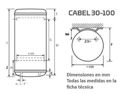 Termo eléctrico vertical 80 litros Cabel