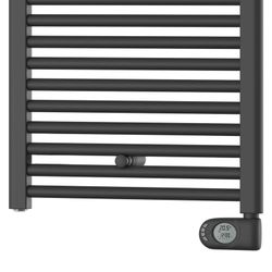 Matzwarte elektrische handdoekdroger voor de badkamer 1866x500 1000W kabel