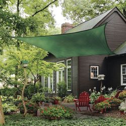 Toldo vela sombreador LISTA Verde cuadrado 5,5 m
