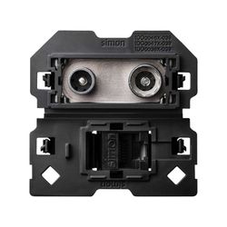 Toma de señal modular R-TV y SAT única Simon 100