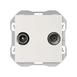Soquete R-TV + SAT final Simon 270 branco