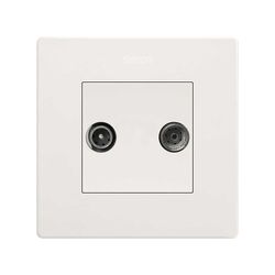 Soquete R-TV + SAT final Simon 270 branco