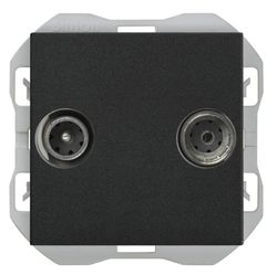 Toma R-TV+SAT intermedia Simon 270 negro mate