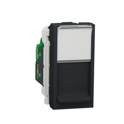 Toma RJ45 categoría 5e UTP 1 modulo negro Schneider electric