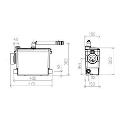 Miscelatore WC, lavabo, doccia e bidet SANIPACK pro UP sospeso