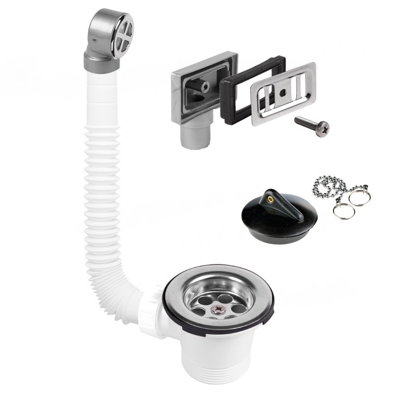 Válvula de desagüe para fregadero, lavabo o bidé (Cromo, Equipamiento:  Tapón de válvula)
