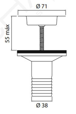 Duchaflex 38 mm spoelbak en wastafelkraan