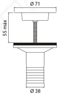Duchaflex 38 mm spoelbak en wastafelkraan