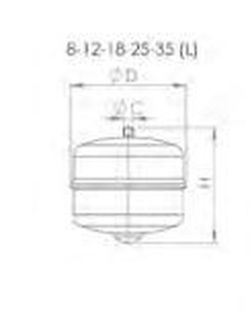Expansievat 18l verticaal 4bar Kabel