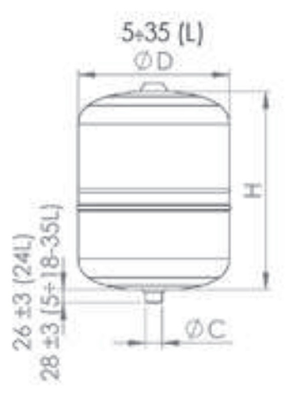 Vaso de expansión 8 litros vertical 10bar Cabel — Rehabilitaweb
