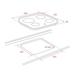 Placa de vitrocerâmica Teka 60cm TC 6400